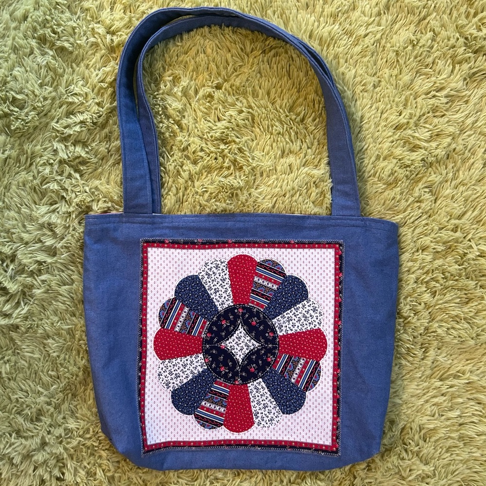 Upcycled Farmhouse Patchwork Tote Bag - image 5